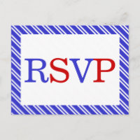 Stripes Red White Blue RSVP
