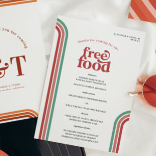 Stripes Rétro Seventies   Menu Mariage