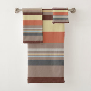 Stripes - Retro Tones Bath Towel Set