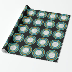 Stripes Round Frame coloured 09 + your photo Wrapping Paper