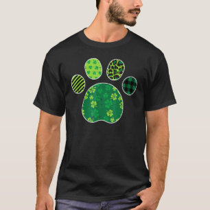 Stripes Shamrock Leopard Plaid Paw St Patricks Day T-Shirt