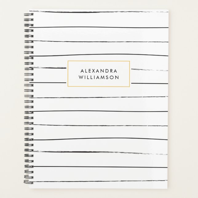 Stripes Sketchy Planner Personnalisé (Devant)