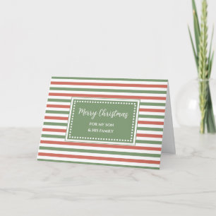 Stripes Son & Family Merry Christmas Card
