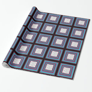 Stripes Square Frame coloured 04 + your photo Wrapping Paper