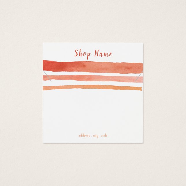 Stripes square necklace or bracelet display card (Front)