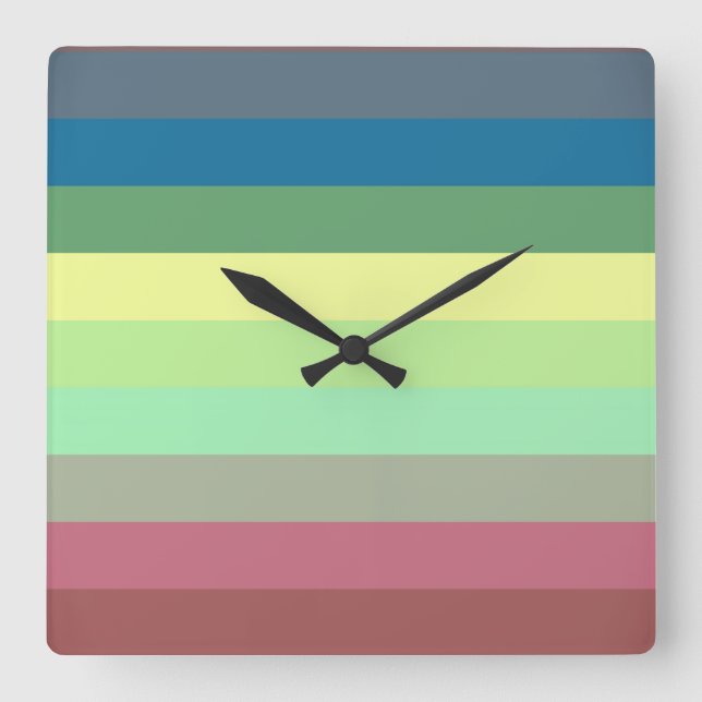 Stripes Square Wall Clock (Front)