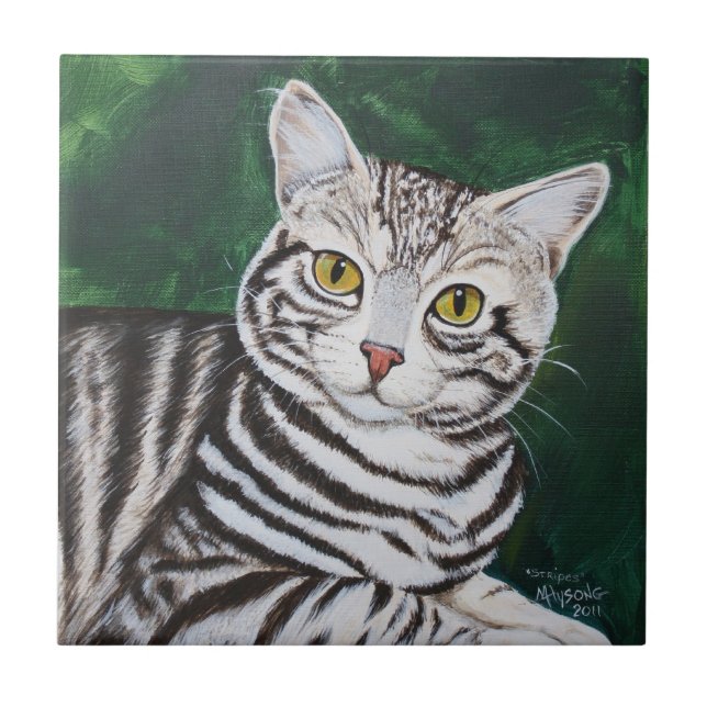 Stripes, Tabby Cat Tile (Front)