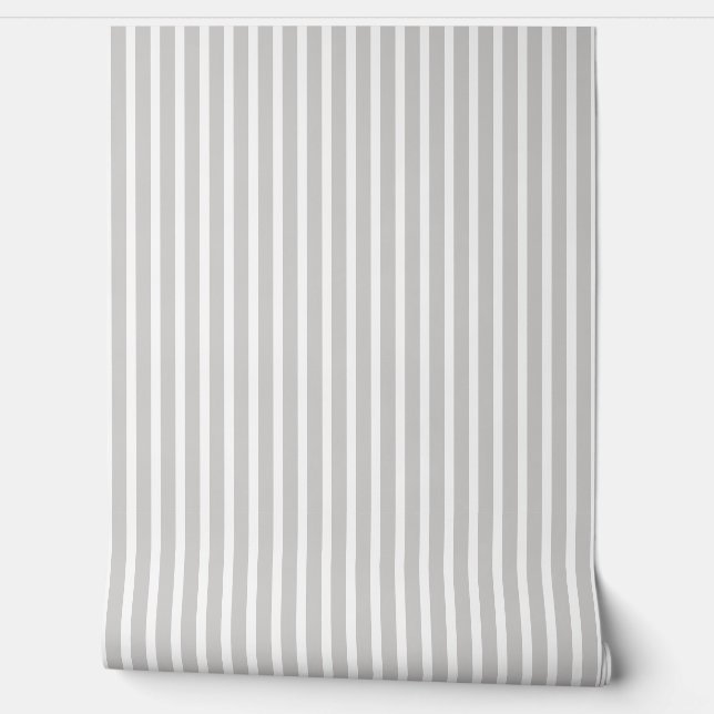 Stripes Taupe and White Wallpaper (Unrolling)