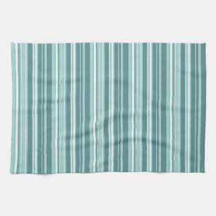 Stripes - Teal Green Blue Kitchen Towel