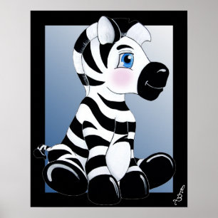 Stripes the Zebra Poster