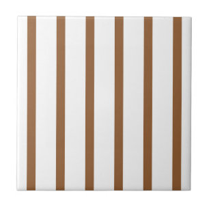 Stripes Thn Thick Brown White Tile