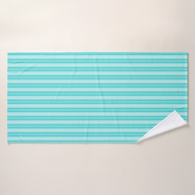 Stripes - Tons de bleu monochromatique - Ensemble  (Serviette de bain)