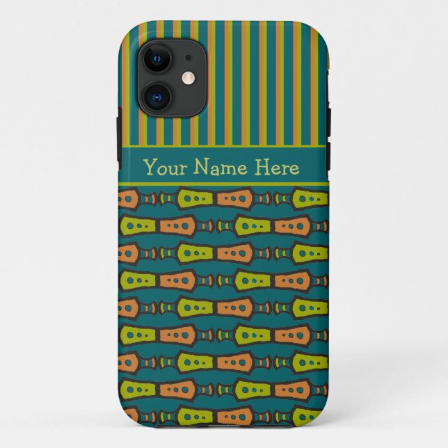 Stripes, Tribal Pattern, Teal: iPhone 5/5s Case (Back)