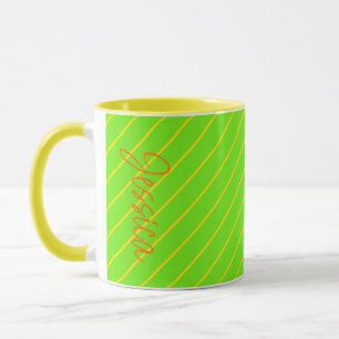 Stripes Typography Chic Girly Modern Simple Name Mug