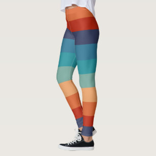 Stripes Vintage Colour Old Style Colourful Geometr Leggings