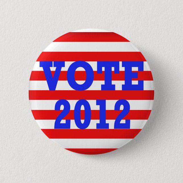Stripes Vote 2012 2 Inch Round Button (Front)