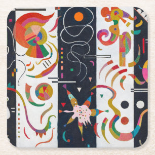 Stripes, Wassily Kandinsky Square Paper Coaster