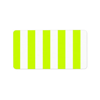Stripes - White and Fluorescent Yellow Label