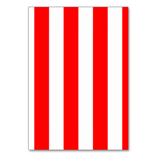 Stripes - White and Red Table Number