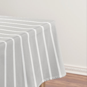 Stripes White Grey  Tablecloth