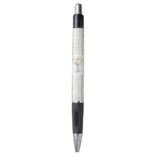 Stripes White Rose Floral Bouquet Love Wedding Pen