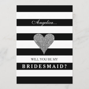Stripes Will You Be My Bridesmaid Invitation
