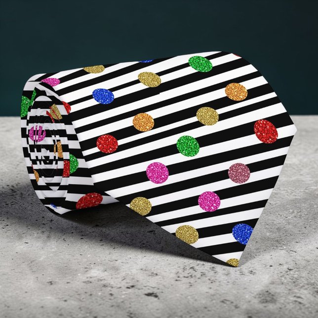 Stripes with Colorful Circles Necktie (Creator Uploaded)