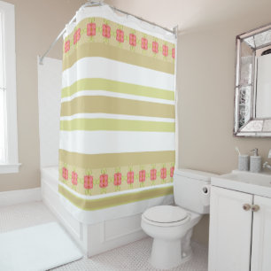 Stripes With Floral Accent in Dusty Rose