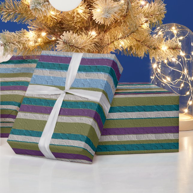 Stripes With Pattern  Wrapping Paper (Holidays)