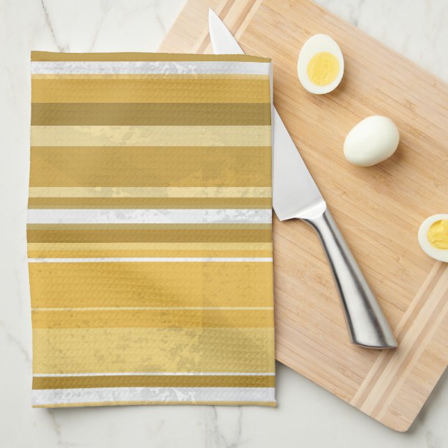 Stripes Yellow Kitchen Towel (Quarter Fold)