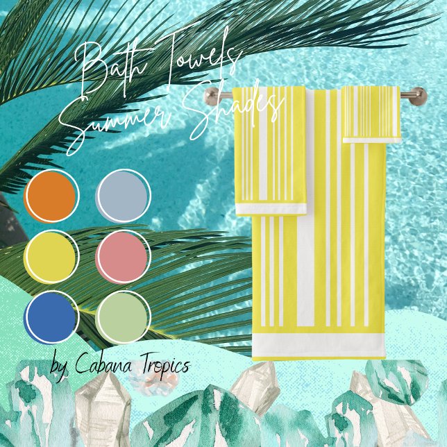Stripes Yellow & White  Bath Towel Set (Creator Uploaded)