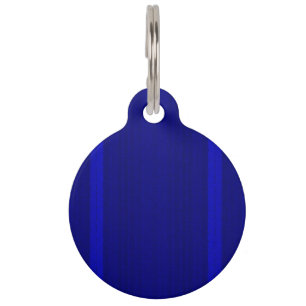 Stripey Blue Round Pet Tag