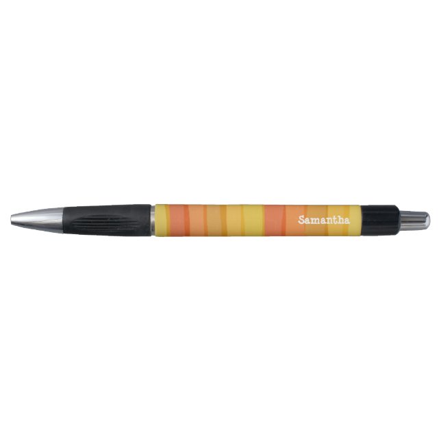 Stripey orange and yellow pen (Front)