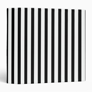Stripped black and white vertical stripes binder