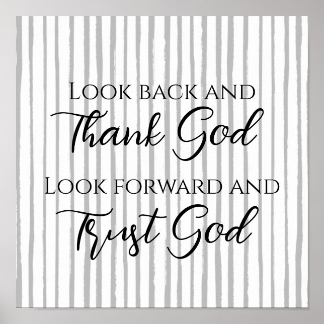 Stripped Script Lettering Trust God Inspirational  Poster (Front)