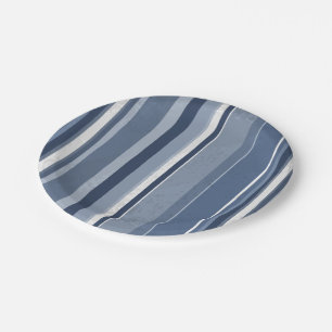Strips of Blue and white Paper Plate