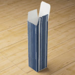Strips of Blue and white Wine Gift Box<br><div class="desc">Trendy blue striped design features shades of blue and white vertical stripes with our signature  dry brush texture. Custom designs available,  just message us your request.</div>