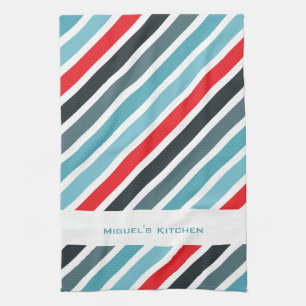 Stripy Background Personalized Kitchen Towels