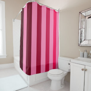 Stripy Red Pink Shower Curtain
