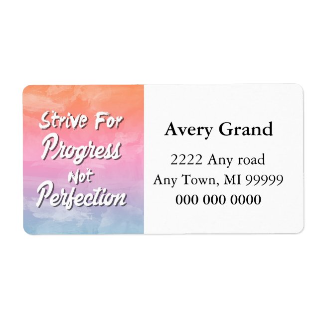 Strive for Progress Not Perfection - Quote (Front)