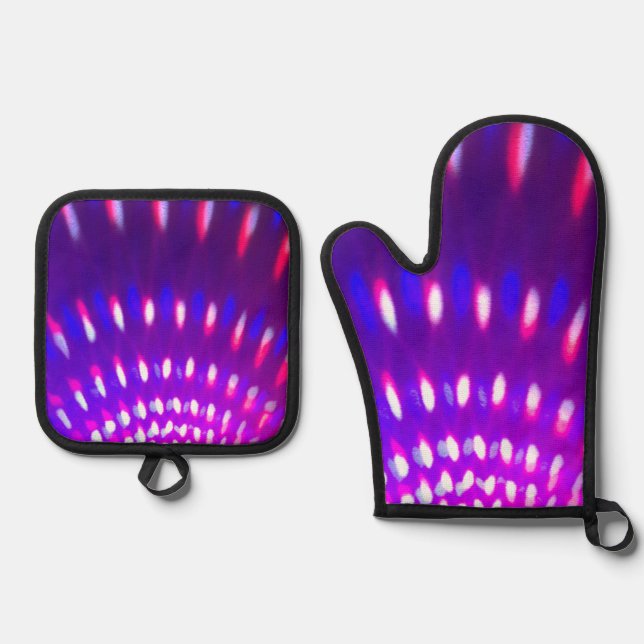 Strobe Light Design Oven Mitt & Pot Holder Set (Front)