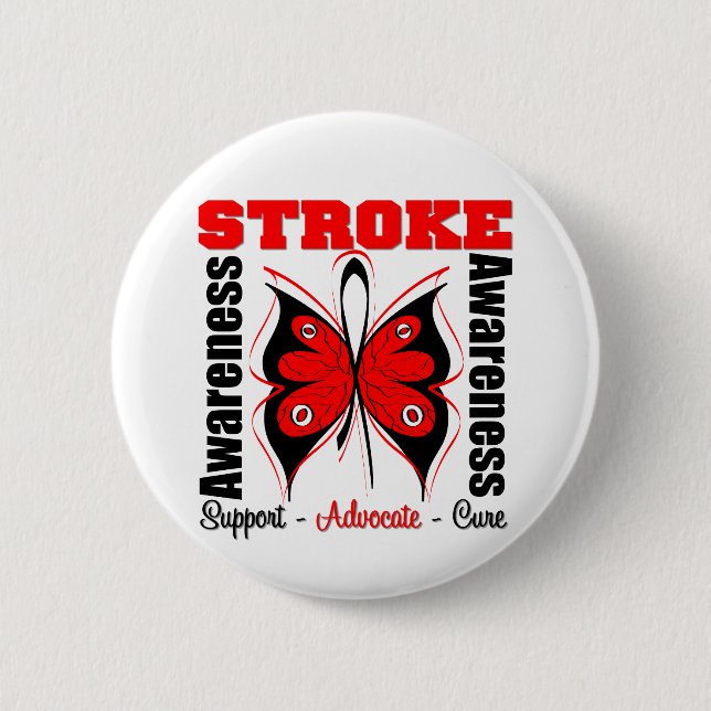 Stroke Awareness Butterfly 2 Inch Round Button (Front)