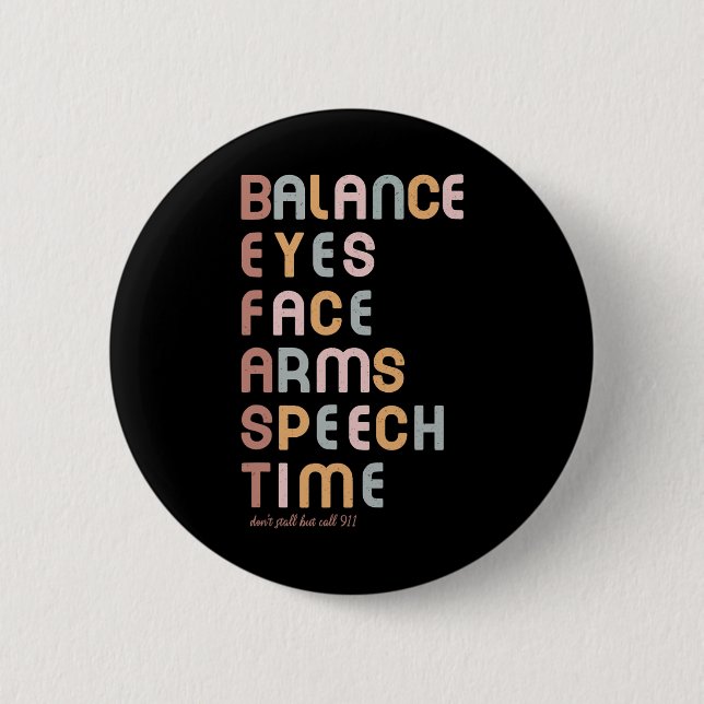 Stroke Awareness Month Red Ribbon Neuro Nurse Stro 2 Inch Round Button (Front)