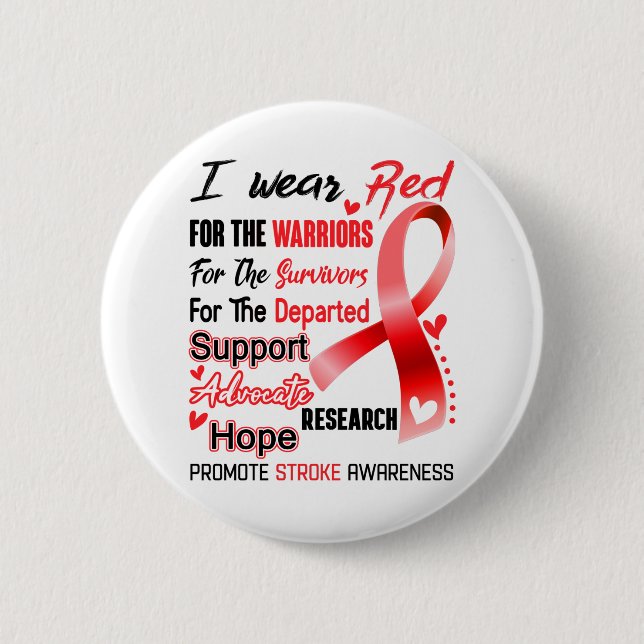 Stroke Awareness Month Ribbon Gifts 2 Inch Round Button (Front)