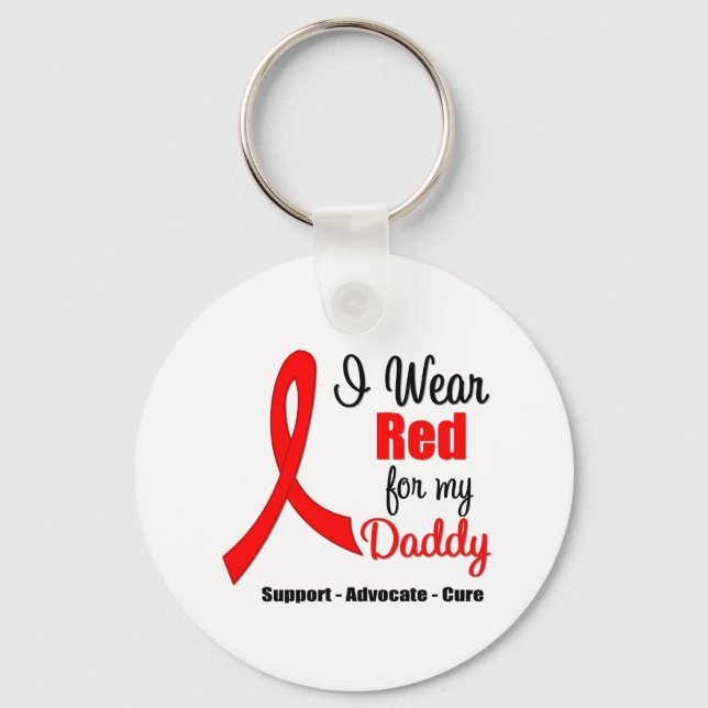 Stroke Awareness - Red Ribbon (Daddy) Keychain (Front)