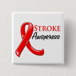 Stroke Awareness Ribbon 2 Inch Square Button