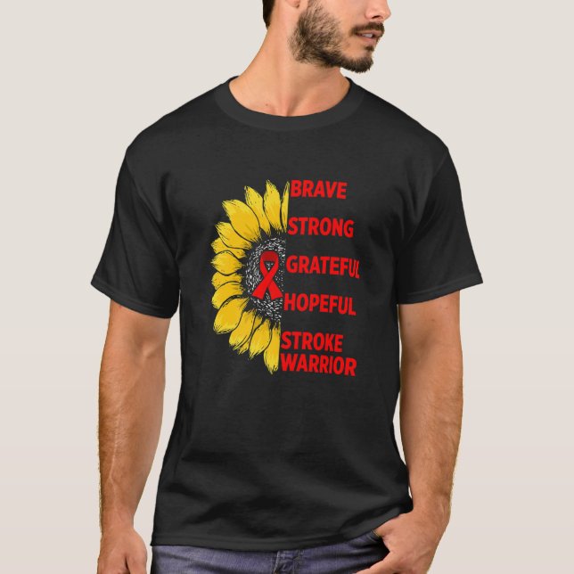 Stroke Awareness Survivor Pride Strong Warrior T-Shirt (Front)