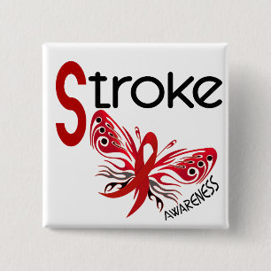 Stroke BUTTERFLY 3.1 2 Inch Square Button
