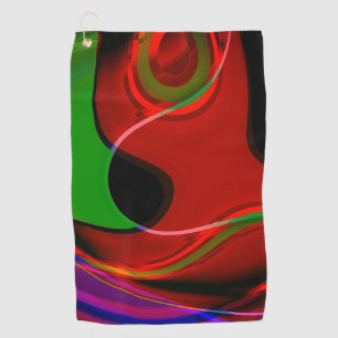 Stroke curve with slight overlap over red to green golf towel