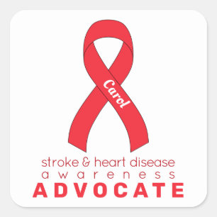 Stroke & Heart Disease Advocate White Square Sticker